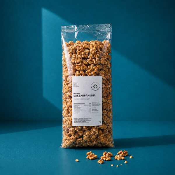 Saksanpähkinä, luomu, raaka, 1 kg