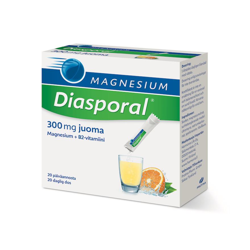 Diasporal magnesium 300 juomajauhe 20pss