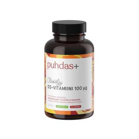 Puhdas+ D-vitamiini oliiviöljyssä, 100ug, 120 kaps