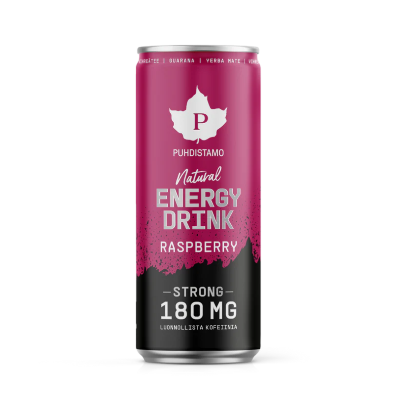 Puhdistamo Natural Energy drink Rasberry Strong 330ml