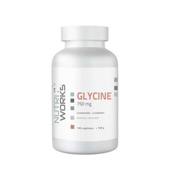 NutriWorks Glycine 750mg, 120 vegekaps