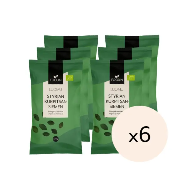 Styrian Kurpitsansiemen, Luomu 500g x 6kpl