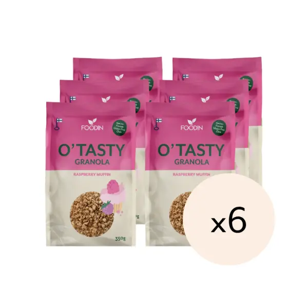 O`Tasty Granola Raspberry Muffin 350g x 6kpl