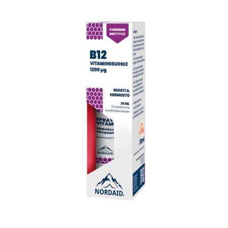 Nordaid B12-vitamiinisuihke spray pullo 30 ml